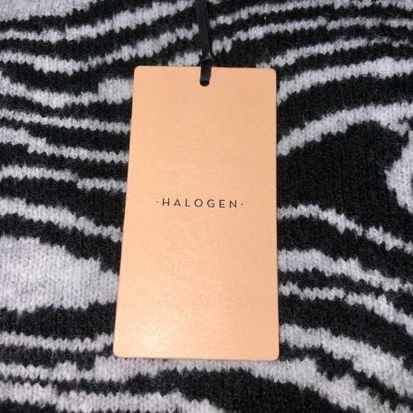 Halogen Swirl Zebra Stripe Mock Neck Sweater Large NWT - Picture 8 of 9